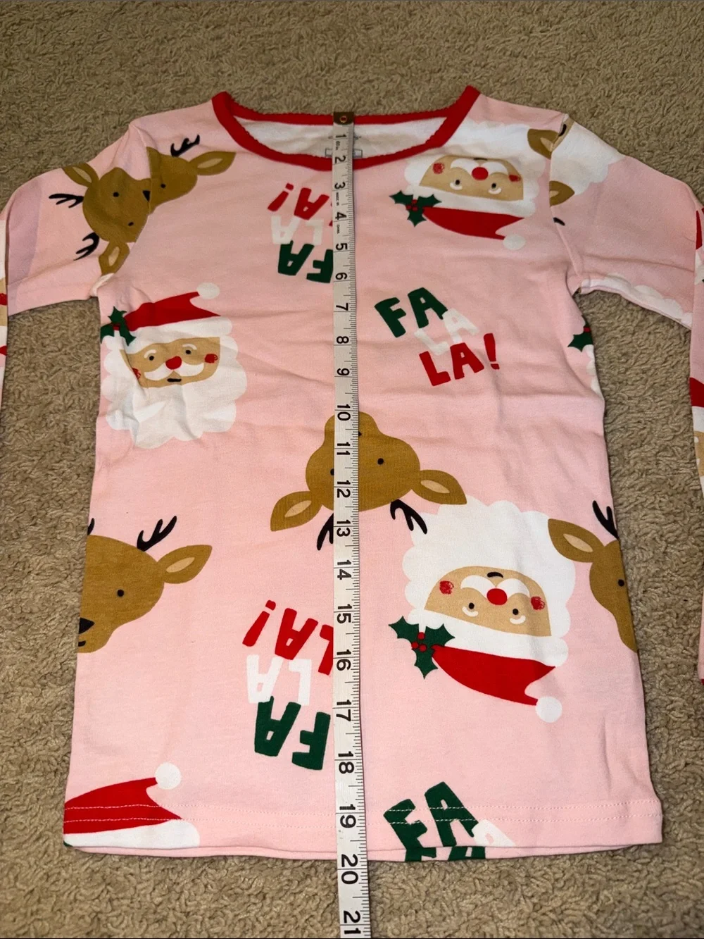 Carter's Pink Christmas Santa & Reindeer Pajama Set